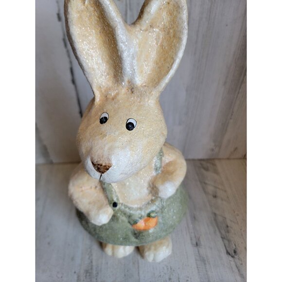 Vintage paper mache rabbit overalls‎ carrot Easter large home decor - Picture 4 of 8